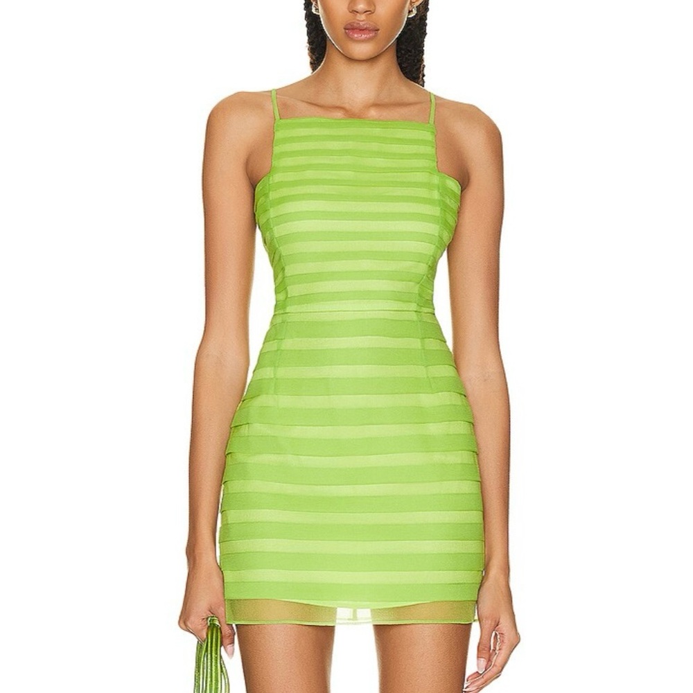 Staud “Jacob” Kiwi Minidress